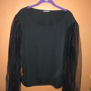 SHEIN Black Net Sleeve Top. NEVER WORN